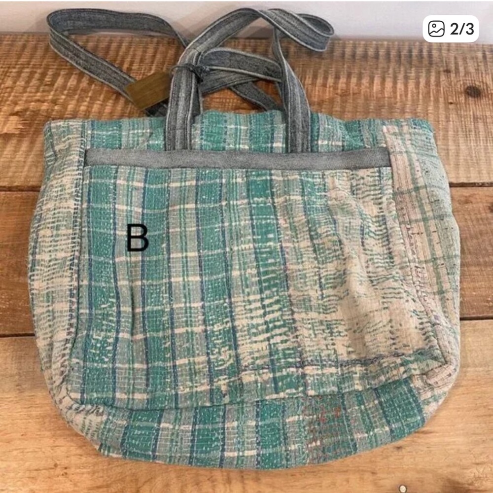 Free People - We The Free Kantha Sashiko Tote. NWT - Picture 2 of 3
